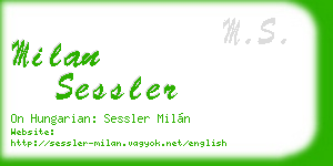 milan sessler business card